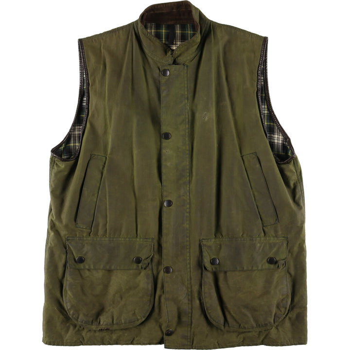 90'S Barbour WESTMORLAND 3 Warrant Waxed Cotton Oiled Vest Made in England Men's XL Vintage /eaa420749