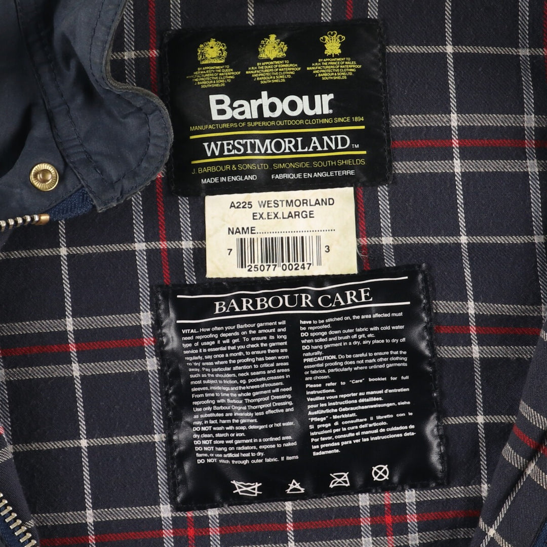 90'S Barbour WESTMORLAND 3 Warrant Waxed Cotton Oiled Vest Made in England Men's XL Vintage /eaa420750