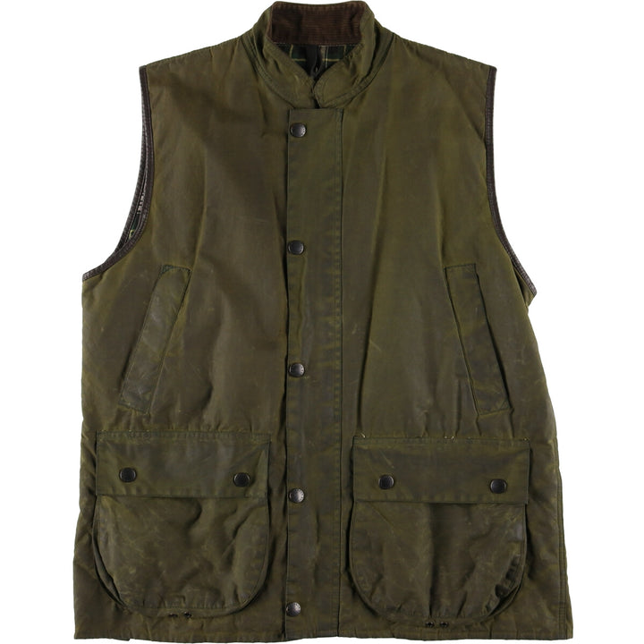 90'S Barbour WESTMORLAND 3 Warrant Waxed Cotton Oiled Vest Made in England Men's L Vintage /eaa420751