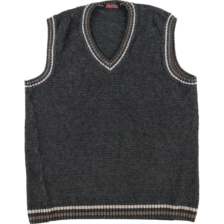 EURO TRICOLOR V-neck knit vest Men's M /eaa420868 [Used] [240225]