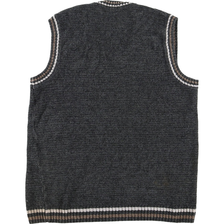 EURO TRICOLOR V-neck knit vest Men's M /eaa420868 [Used] [240225]