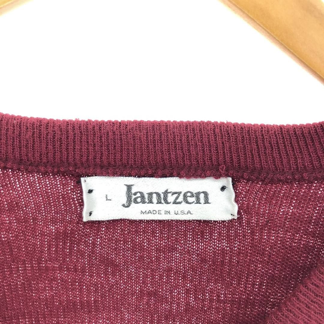 90'S Jantzen V-neck knit vest made in USA, men's L, vintage /eaa420869