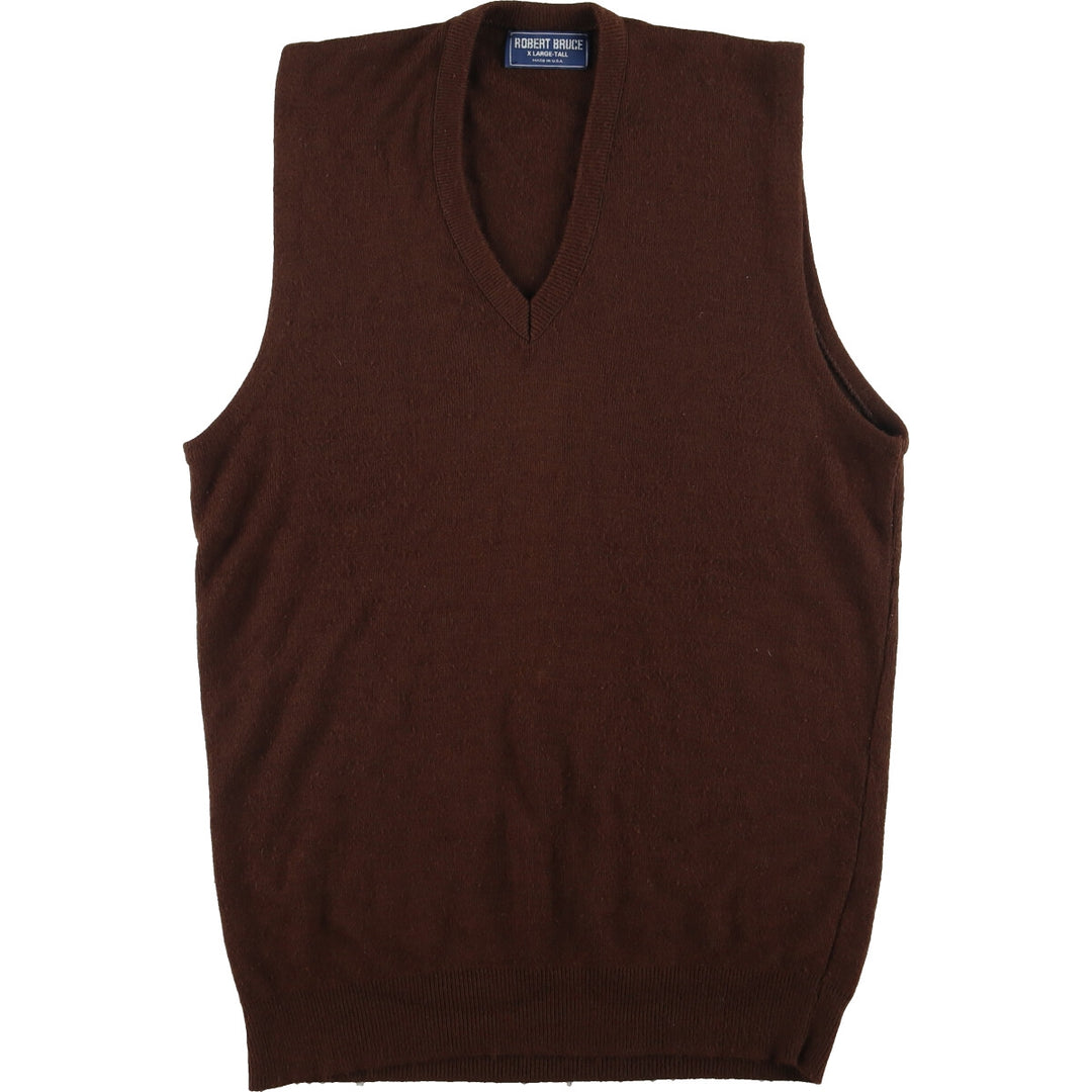 ROBERT BRUCE V-neck knit vest made in USA men's XL /eaa420870 [Used] [240225]