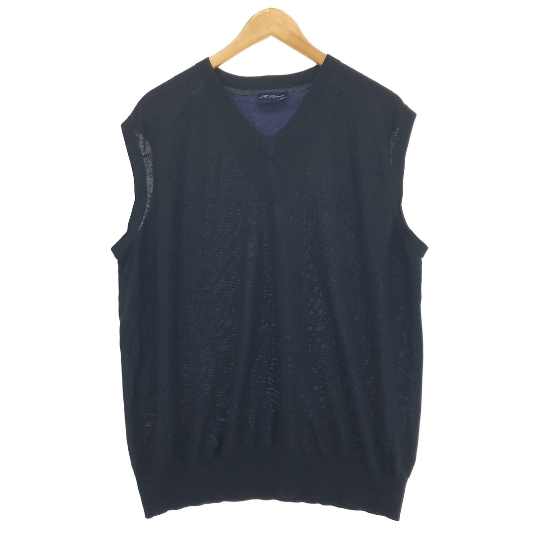 M. BENISTI V-neck knit vest, men's XL /eaa420873