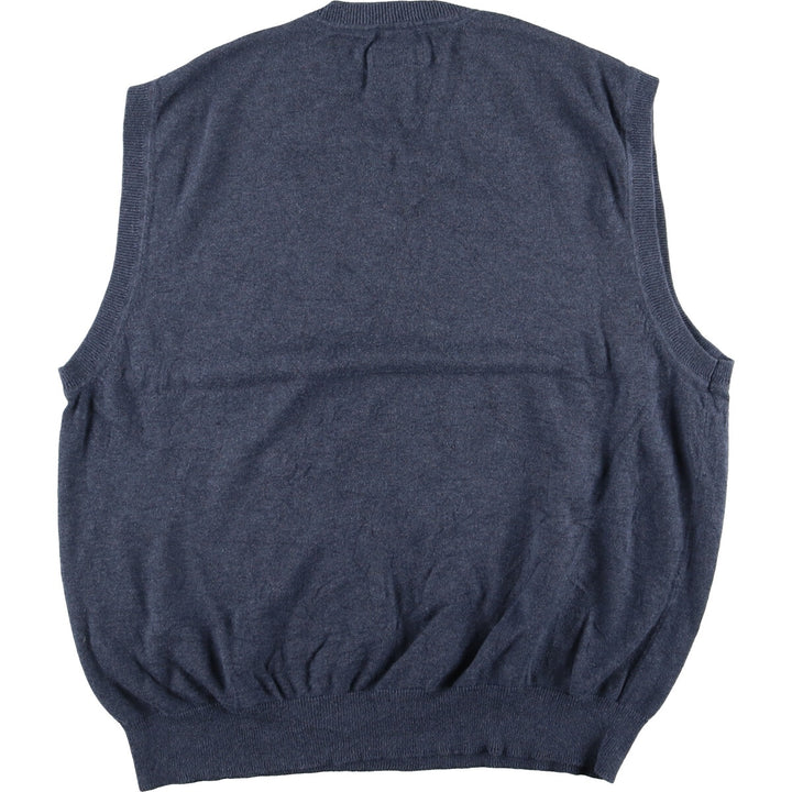 ST. JOHN'S BAY V-neck cotton knit vest, men's L /eaa420874 [Used] [240225]