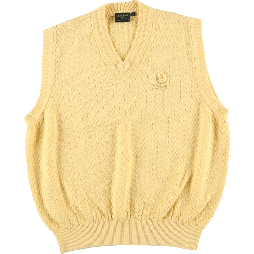 BOLLY JONEN Cable Knit V-Neck Cotton Knit Vest Men's L /eaa420883