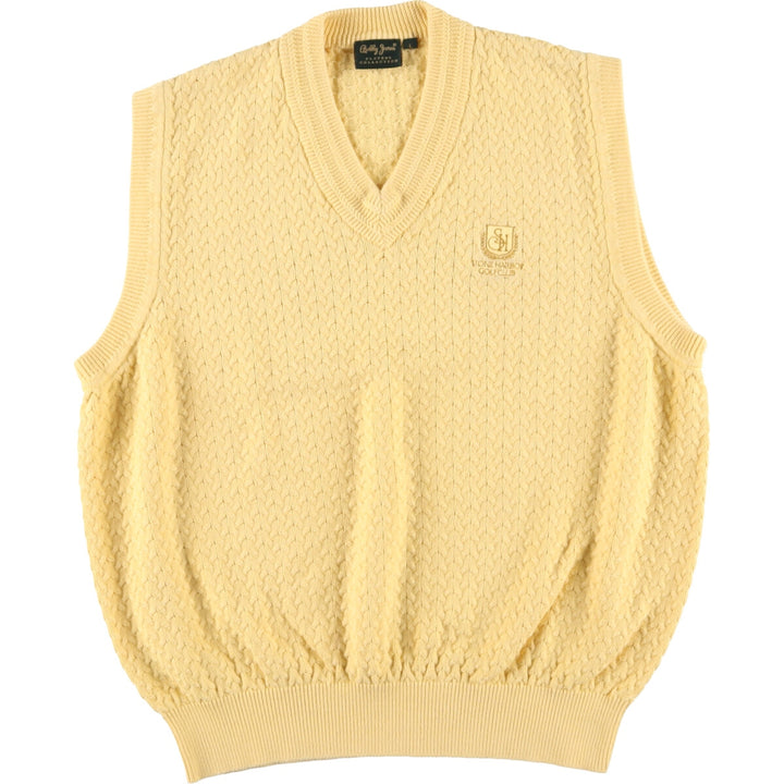 BOLLY JONEN Cable Knit V-Neck Cotton Knit Vest Men's L /eaa420883