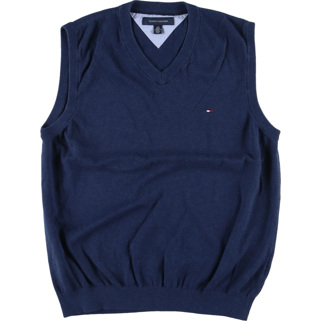 Tommy Hilfiger V-neck cotton knit vest, men's L /eaa420886