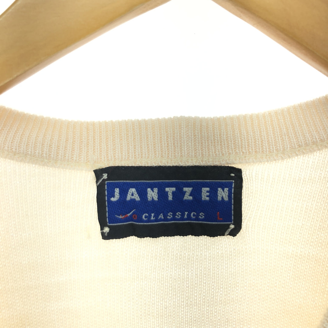 90'S Jantzen V-neck acrylic knit vest made in USA, men's L, vintage /eaa420890