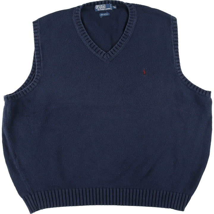 POLO by Ralph Lauren V-neck cotton knit vest, men's XXL / eaa420893