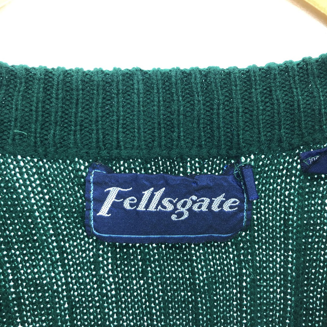 FELLSGATE Ribbed Open Front Acrylic Vest Men's L /eaa420894