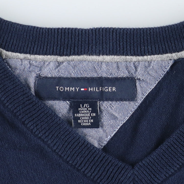 Tommy Hilfiger V-neck cotton knit vest, men's L /eaa420895