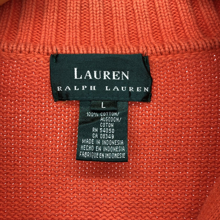 Ralph Lauren LAUREN Lauren Cotton Knit Half Zip Sweater Women's XL /eaa421106