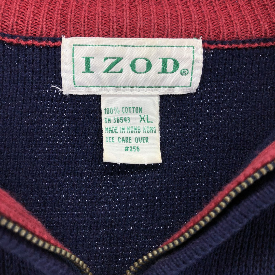 IZOD Border Pattern Cotton Knit Half Zip Sweater Men's XL /eaa421120