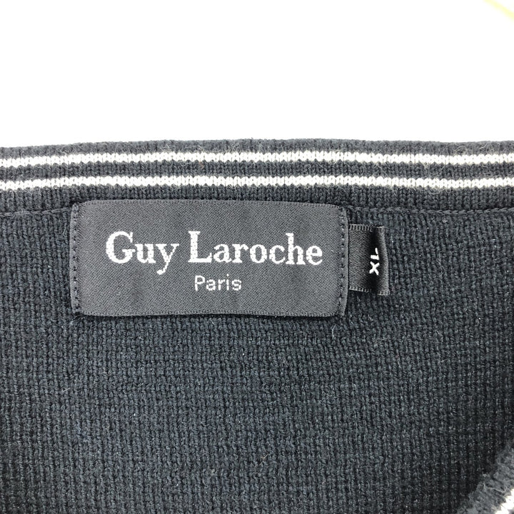 Guy Laroche V-neck cotton knit vest, men's XL /eaa421125