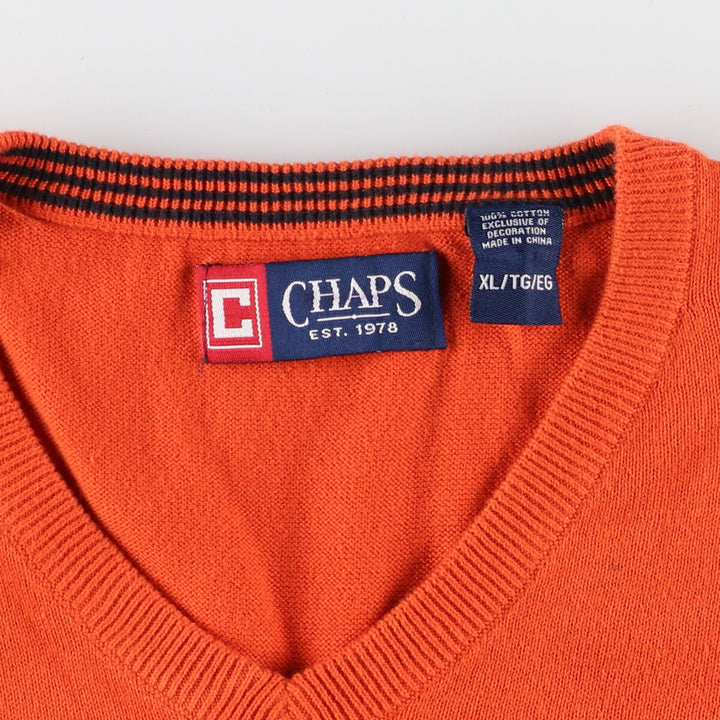 CHAPS V-neck cotton knit vest, men's XL /eaa421132