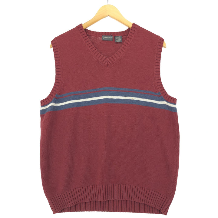 St. John's Bay V-neck cotton knit vest, men's L /eaa421140