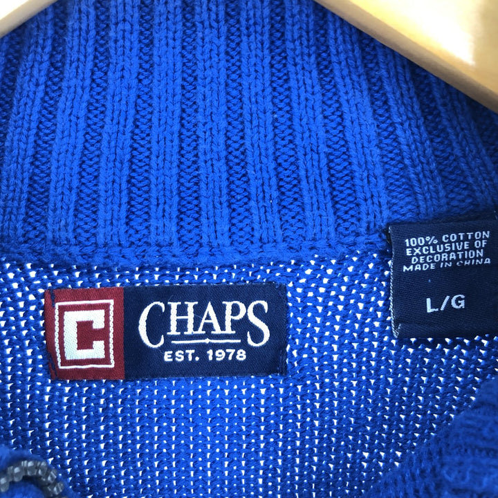 90'S CHAPS Cotton Knit Half Zip Sweater Men's L Vintage /eaa421188