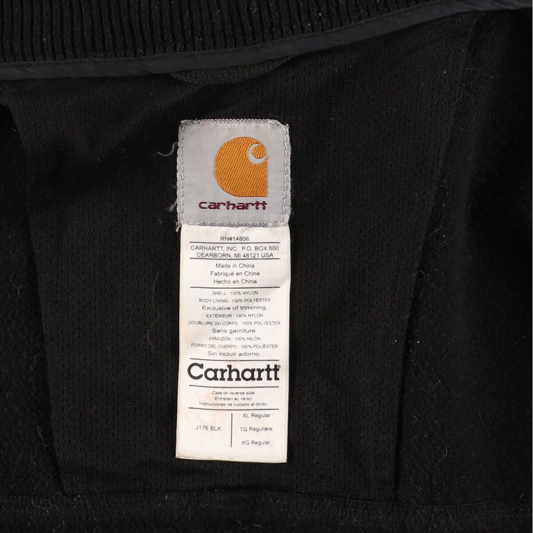 2000'S Carhartt nylon jacket, men's size XL Nylon black type Vintage Second Hand