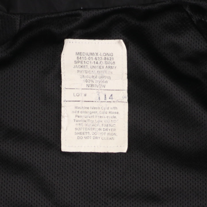 Genuine US Army APFU Training Jacket, Nylon Jacket, Made in USA, MEDIUM Nylon black type Vintage Second Hand