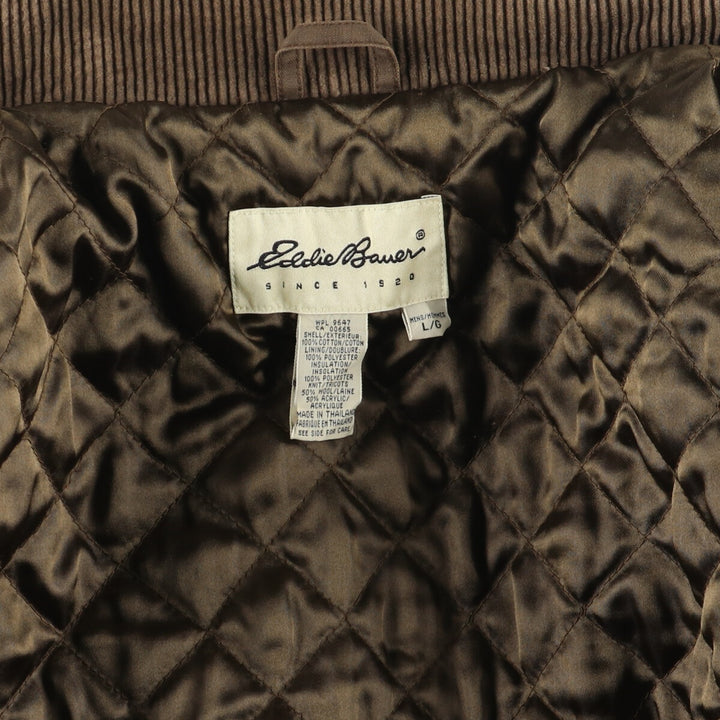 Eddie Bauer padded puffer jacket, men's size L cotton brown type Vintage Second Hand