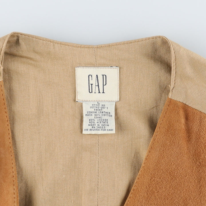 90'S GAP Old Gap Suede Leather Vest Men's L Vintage /eaa421330