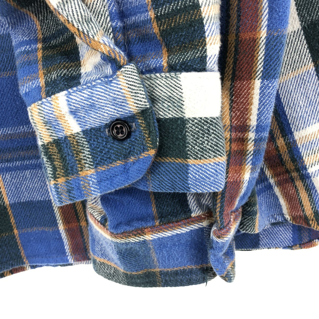 Big size 70s~80'S Five Brother long sleeve heavy flannel check shirt made in USA men's XXXL vintage /eaa421396