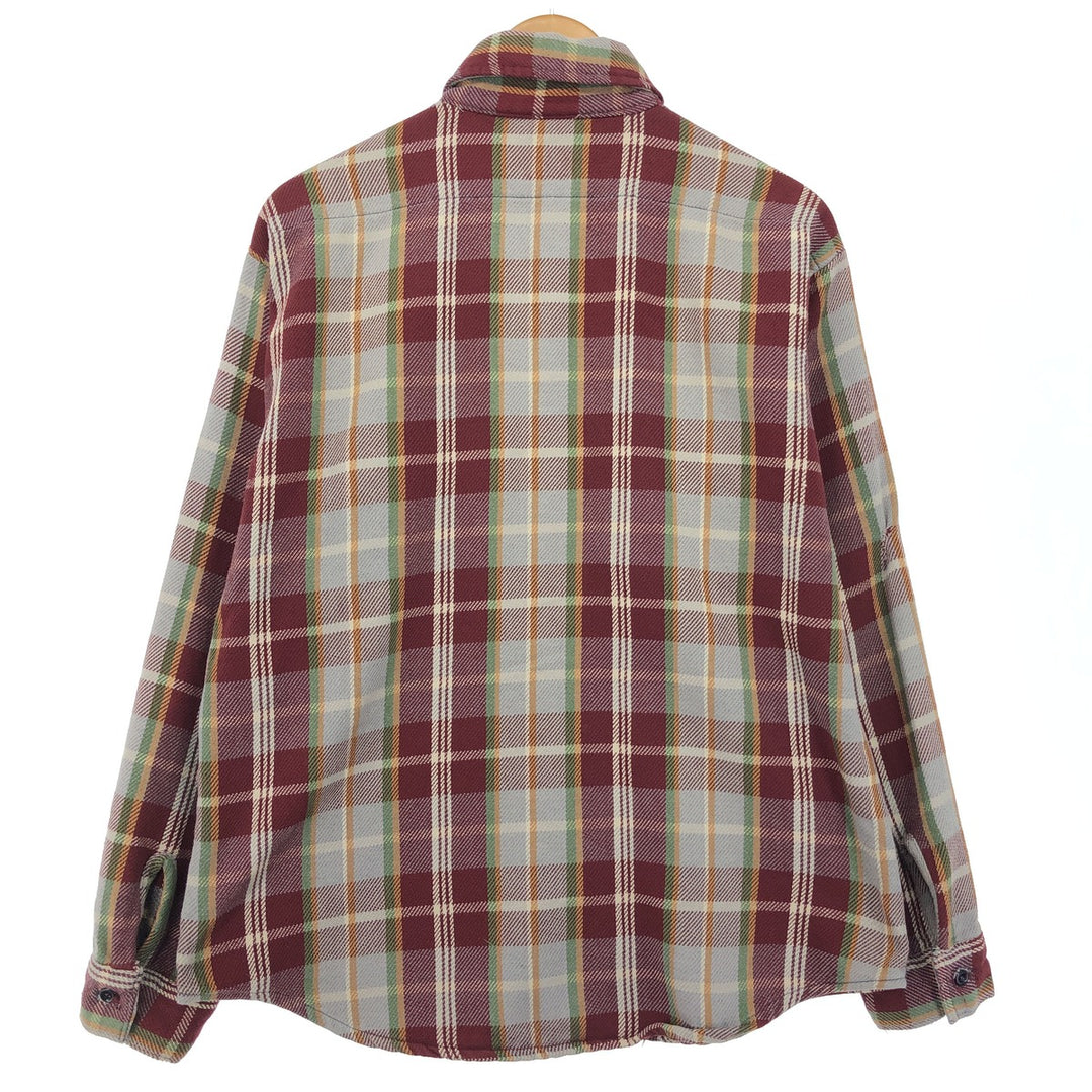 70s~80'S Five Brother Long Sleeve Heavy Flannel Check Shirt Made in USA Men's L Vintage /eaa421397