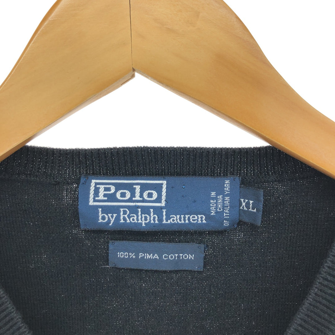 Ralph Lauren POLO by Ralph Lauren V-neck Pima cotton knit vest Men's XL /eaa421491