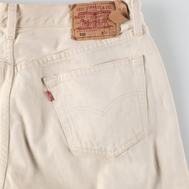 Levi's 501-0127 White Denim Straight Denim Pants Men's W35 / eaa421523