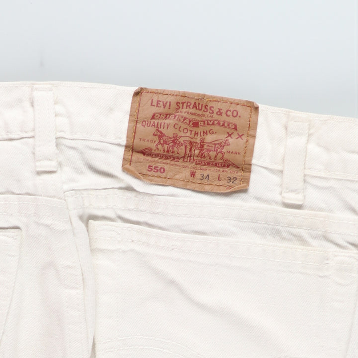 90'S Levi's 550 White Denim Tapered Denim Pants Made in USA Men's W34 Vintage /eaa421596