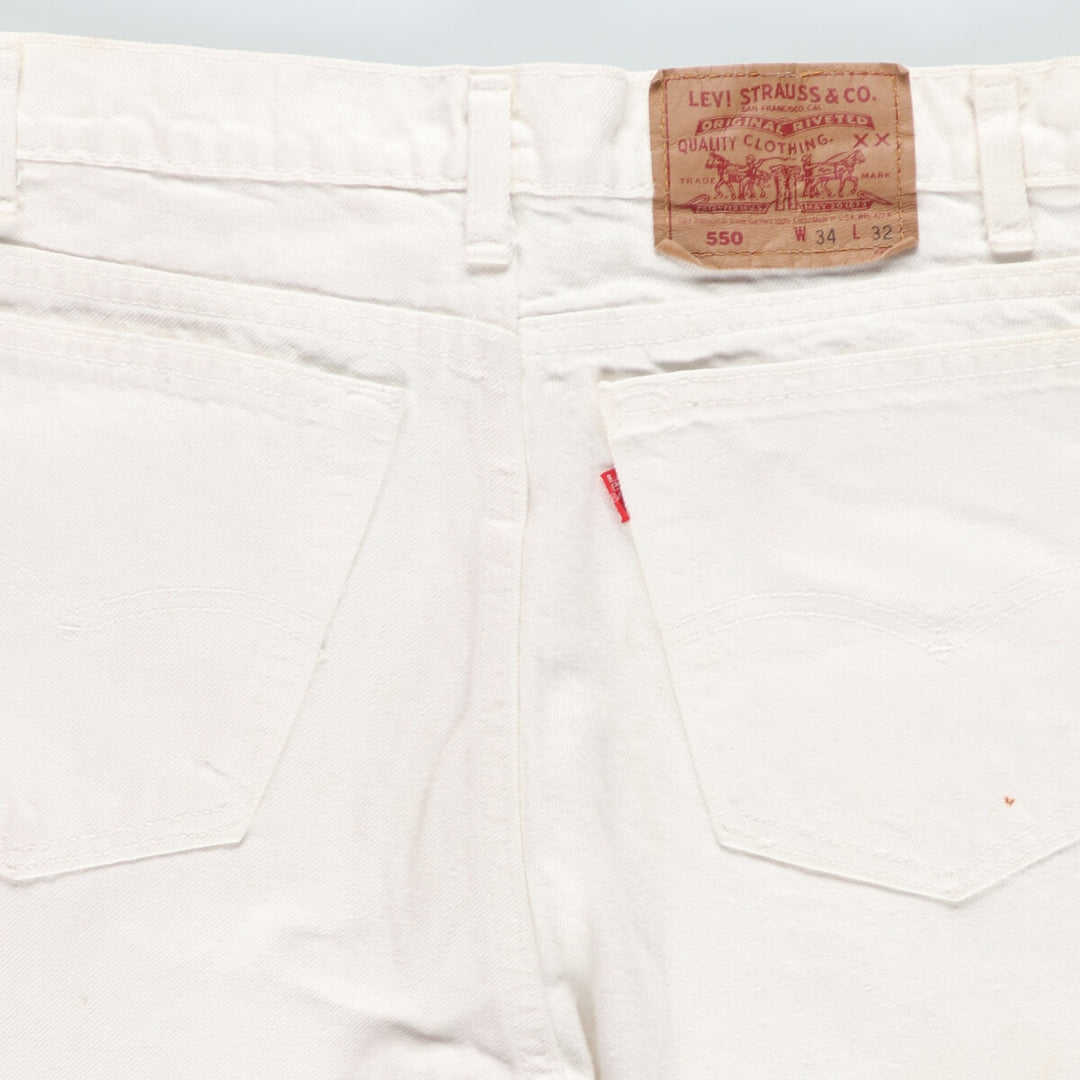 90'S Levi's 550 White Denim Tapered Denim Pants Made in USA Men's W34 Vintage /eaa421596