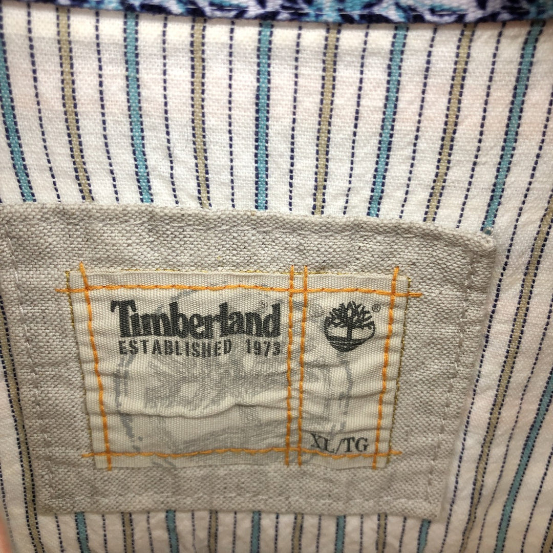 Timberland Stripe Pattern Long Sleeve Linen Shirt Men's XL /eaa421814