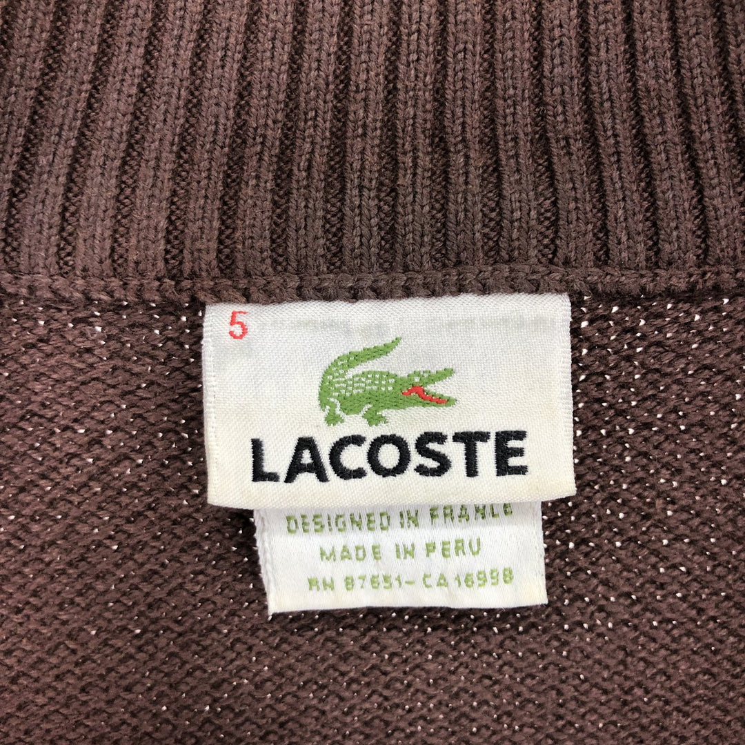 Lacoste Cotton Knit Half Zip Sweater 5 Men's L /eaa421905