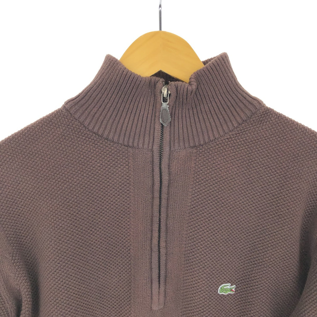 Lacoste Cotton Knit Half Zip Sweater 5 Men's L /eaa421905