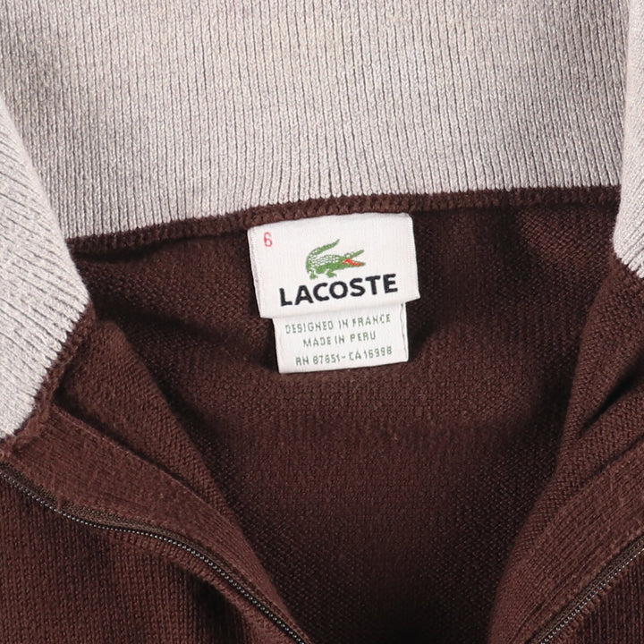 Lacoste LACOSTE French design cotton knit half zip sweater 6 Men's XL /eaa421906