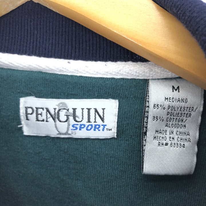 00'S PENGUIN SPORT switched collar half button sweatshirt trainer men's M /eaa422043