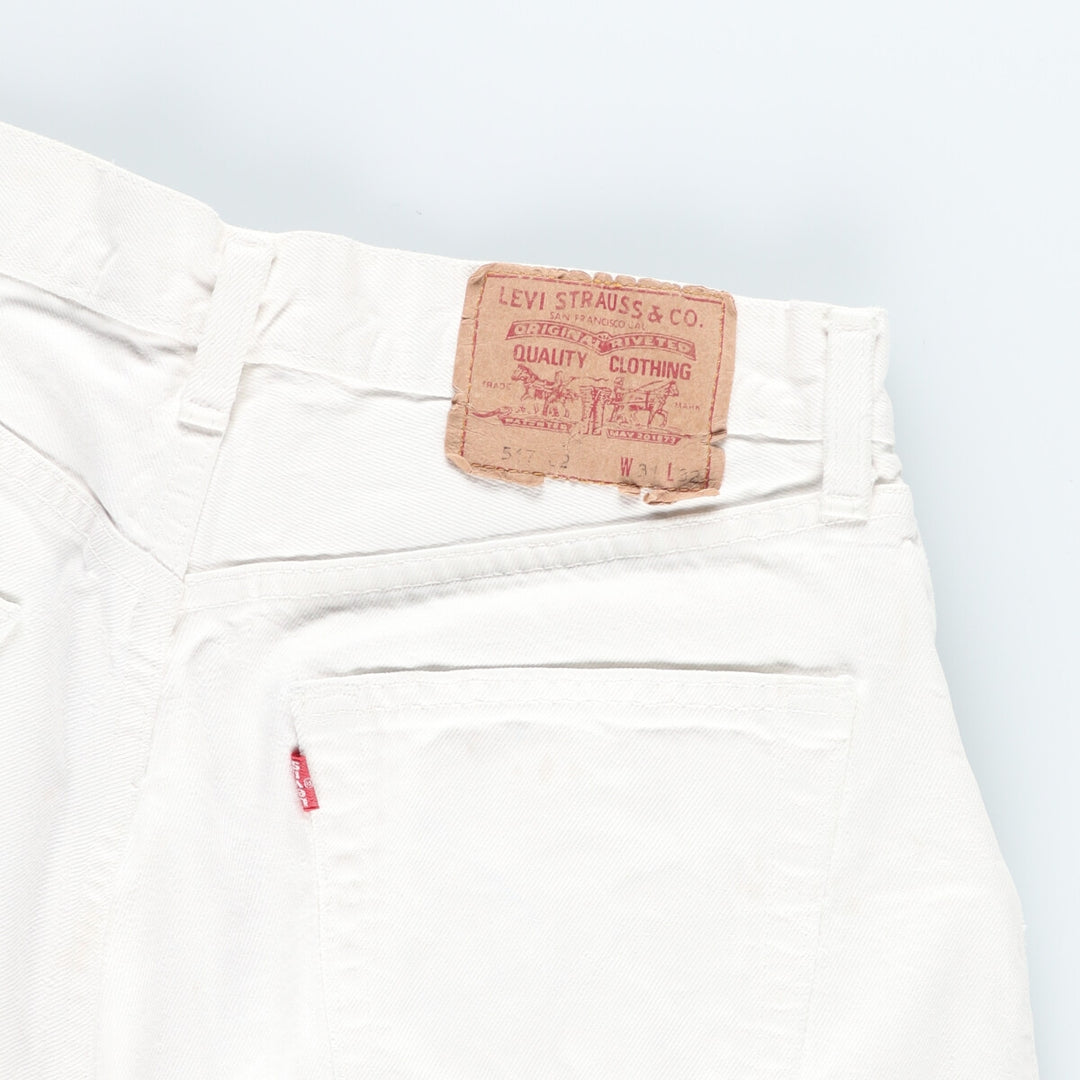 90'S Levi's 517-0250H White Denim Tapered Denim Pants Made in England Men's W31 Vintage /eaa422162