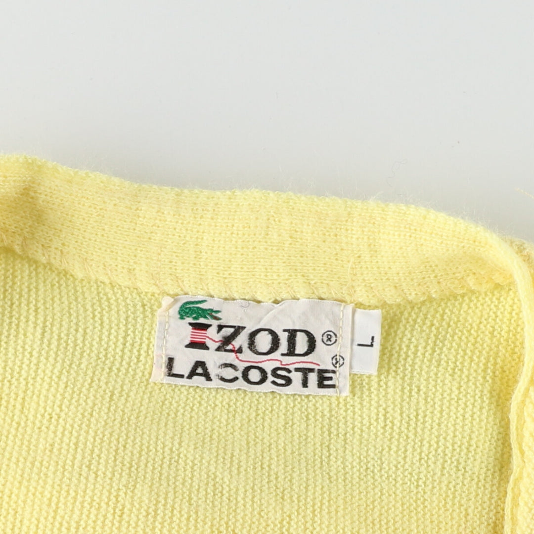 70'S Lacoste IZOD Acrylic Knit Cardigan Men's L Vintage /eaa422261