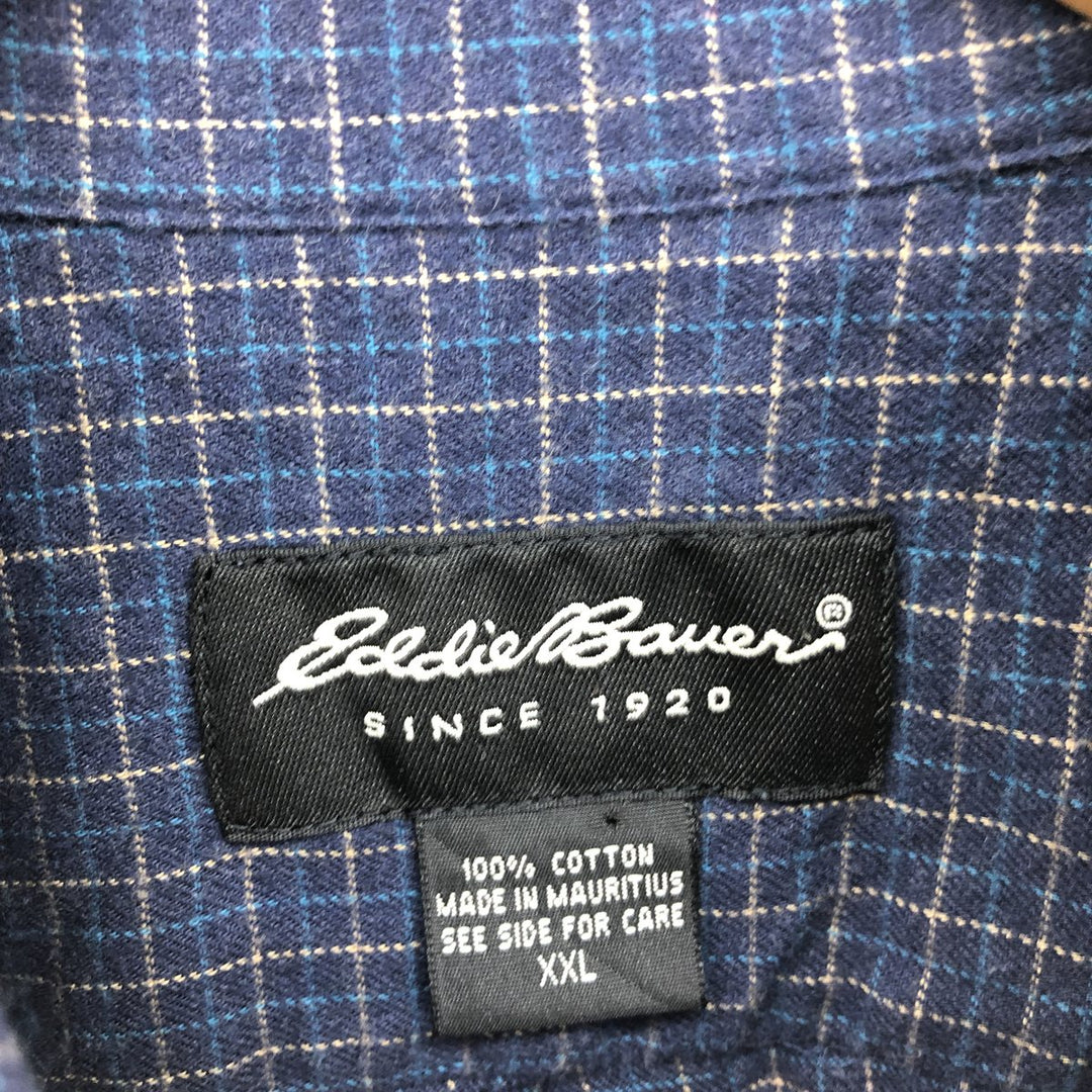 00'S Eddie Bauer Long Sleeve Button Down Light Flannel Check Shirt Men's XXL /eaa422319