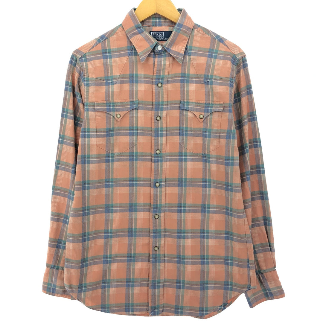 Ralph Lauren POLO by Ralph Lauren Long Sleeve Western Flannel Check Shirt Men's S /eaa422335