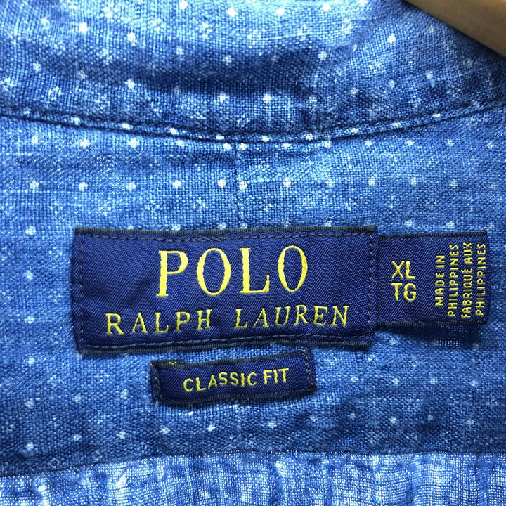 Ralph Lauren POLO RALPH LAUREN CLASSIC FIT No Pony Long Sleeve Linen Shirt Men's XL /eaa422462