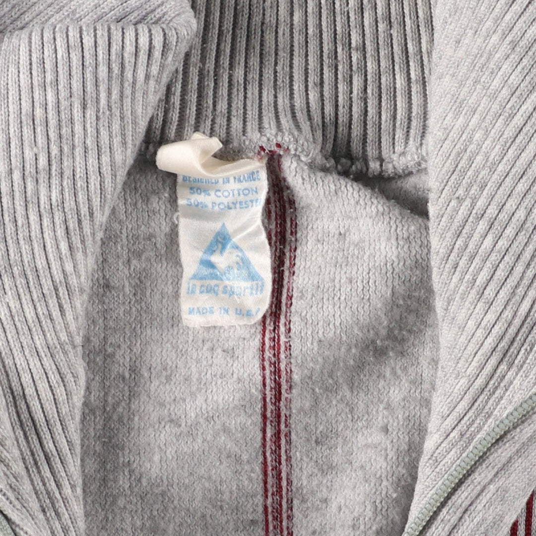 LE COQ SPORTIF Stripe Pattern Full Zip Sweatshirt Trainer Made in USA Men's M /eaa422533