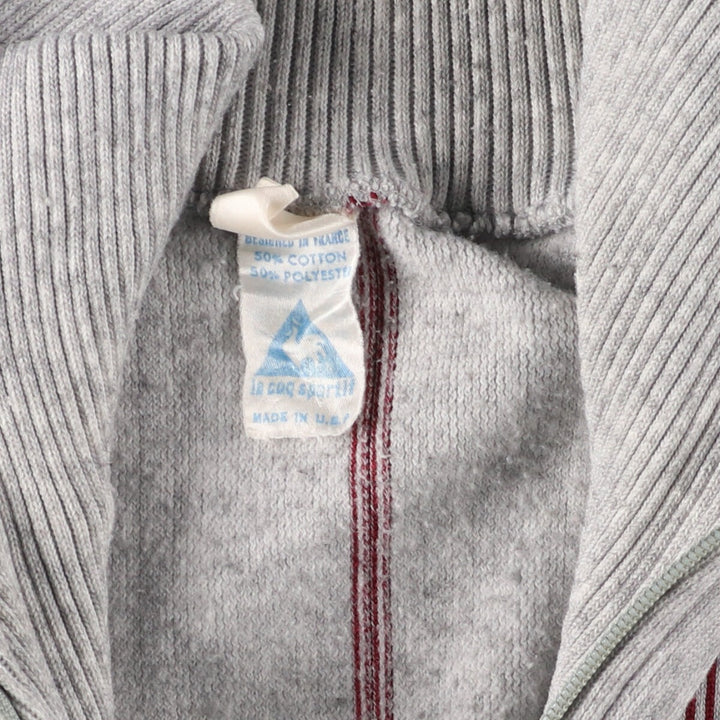 LE COQ SPORTIF Stripe Pattern Full Zip Sweatshirt Trainer Made in USA Men's M /eaa422533