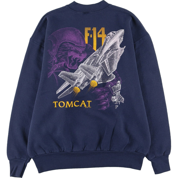 00'S Fruit of the Loom F-14 Tomcat double-sided print sweatshirt, made in Canada, men's XL /eaa422546