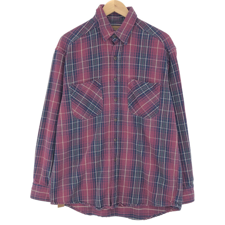 ST JOHN'S BAY Long Sleeve Heavy Flannel Check Shirt Men's L /eaa422729