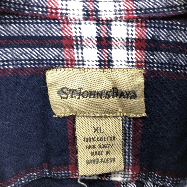 ST JOHN'S BAY Long Sleeve Heavy Flannel Check Shirt Men's XL /eaa422733