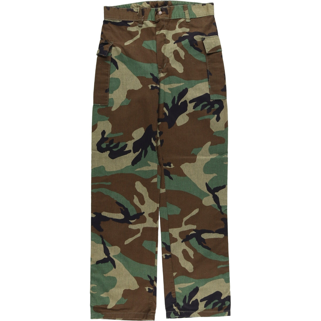 Civilian SAFTBAK Camouflage Pattern Woodland Camo Military Cargo Pants Men's Size W29 unclear Khaki type sage green Vintage Second Hand