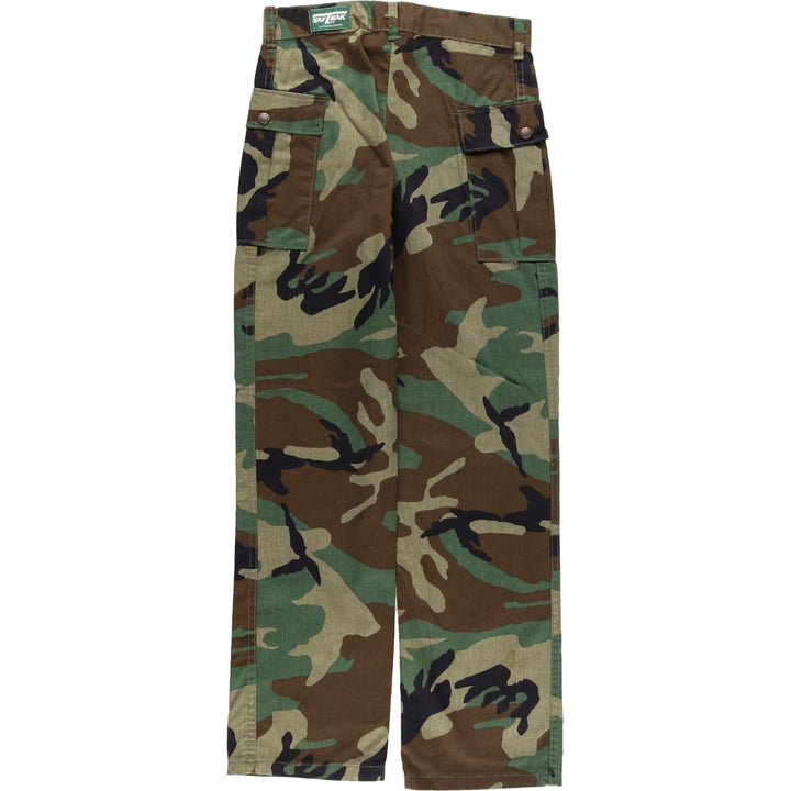 Civilian SAFTBAK Camouflage Pattern Woodland Camo Military Cargo Pants Men's Size W29 unclear Khaki type sage green Vintage Second Hand