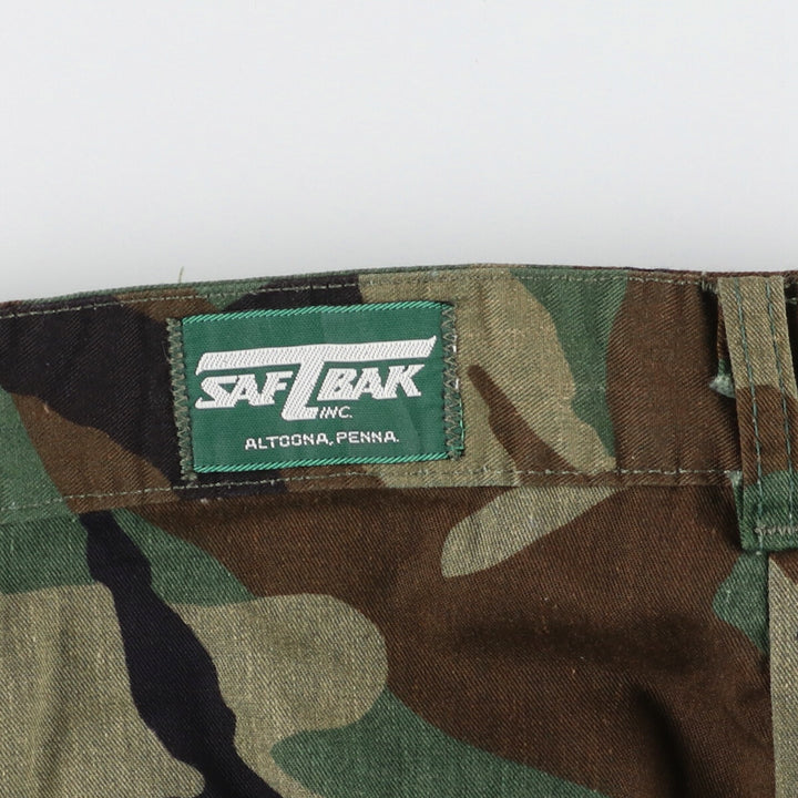 Civilian SAFTBAK Camouflage Pattern Woodland Camo Military Cargo Pants Men's Size W29 unclear Khaki type sage green Vintage Second Hand